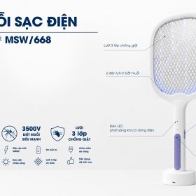 Vợt muỗi sạc điện MSW/668: DIỆT MUỖI CHỦ ĐỘNG VỚI CÔNG NGHỆ LED UA-V